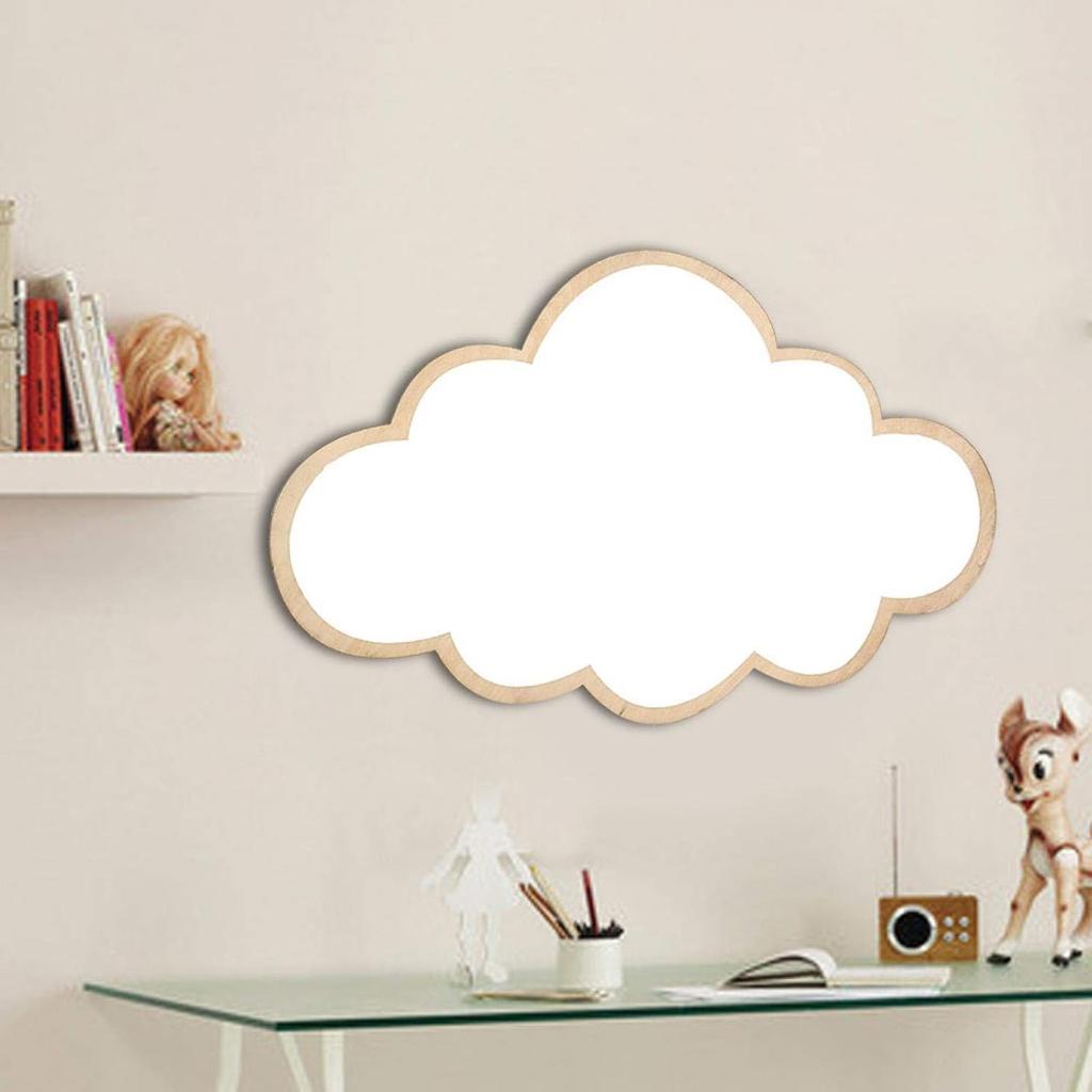 Children Mirror Cloud Wooden Mirror Cartoon Shatterproof Mirror Wall Sticker Kid Children's Bedroom Home Decorate Bedroom Nursery Decoration, 14.96 x