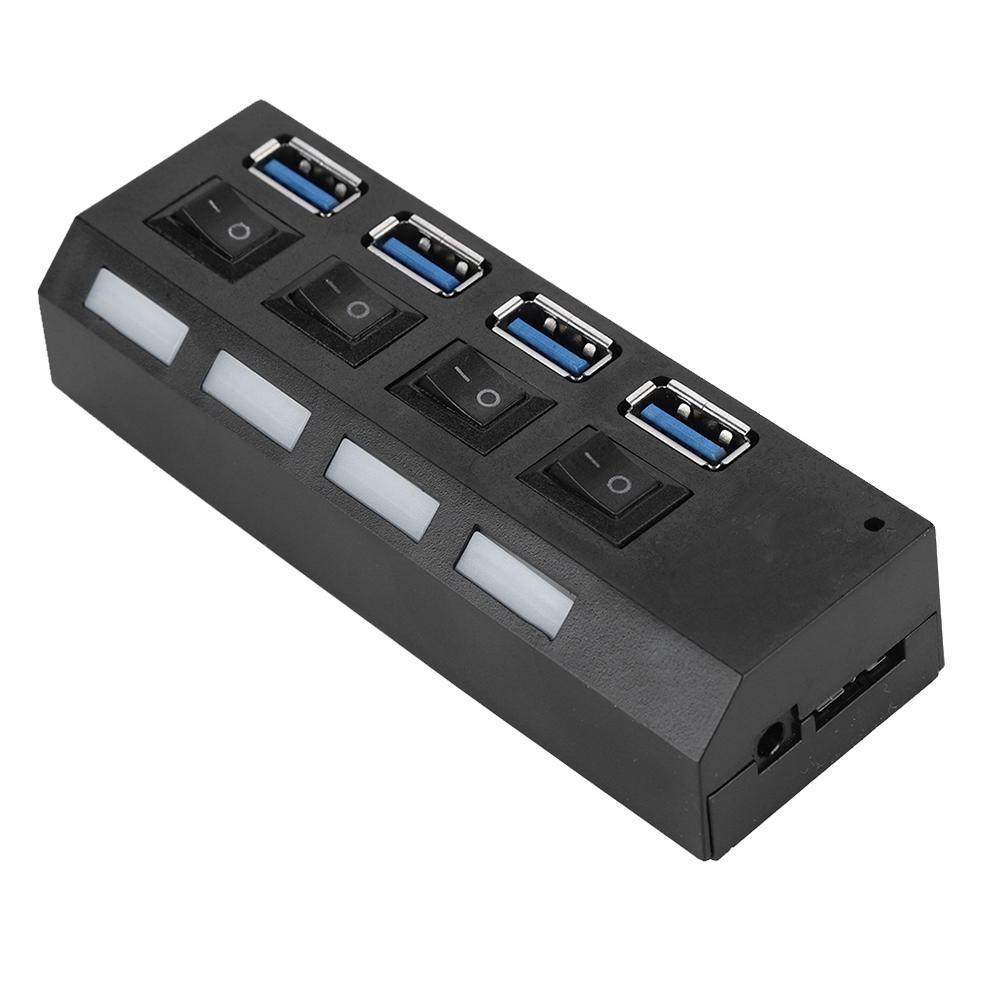 High Speed USB3.0 Splitter 4 Port USB Hub Switch Expansion Port with Power Supply