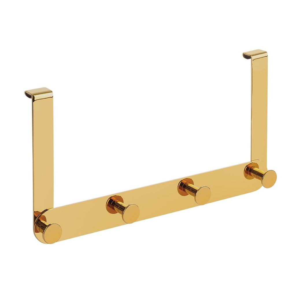 SHOWER CABIN HANGER, Quadruple Towel Hook, Steel, Gold