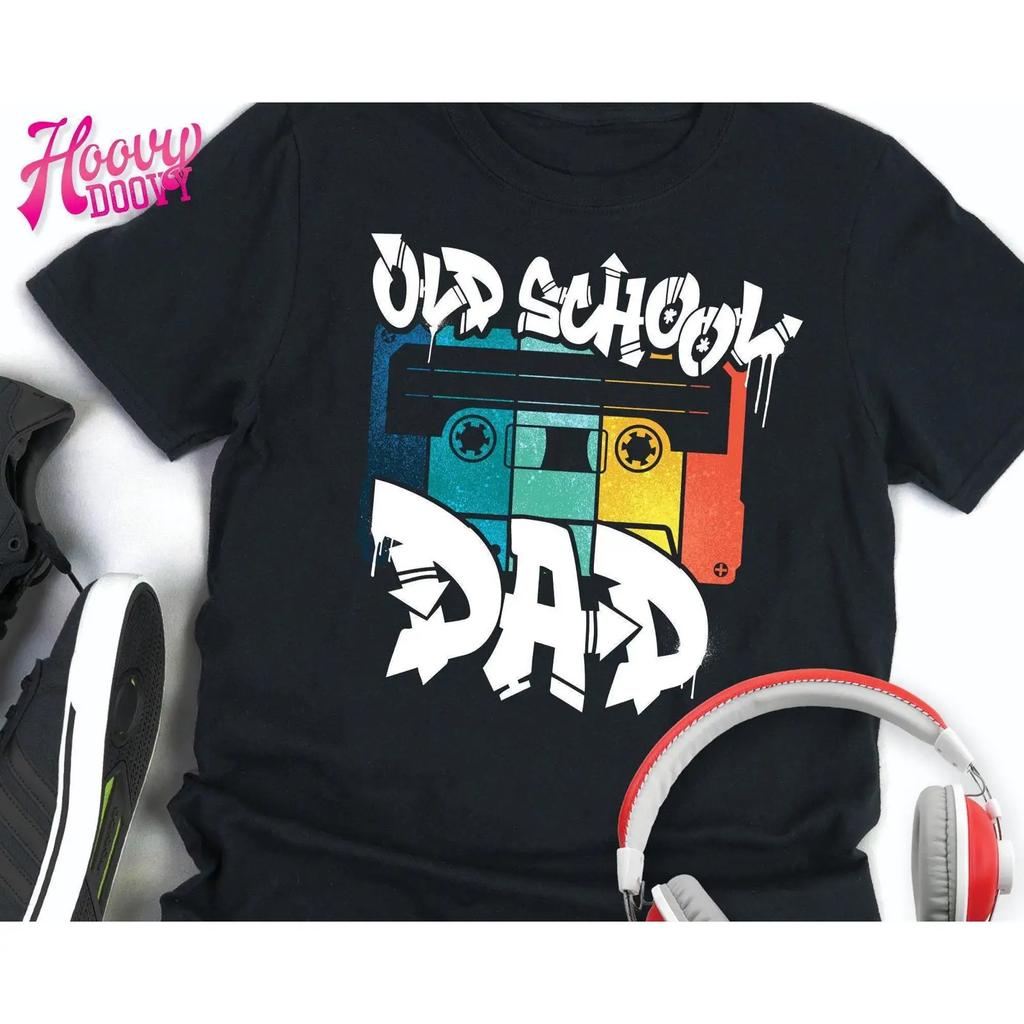 Old School Dad Retro Cassette T Shirt 80s 90s Graffiti Style Music For Dads Perfect Fathers Day Vintage Stylish