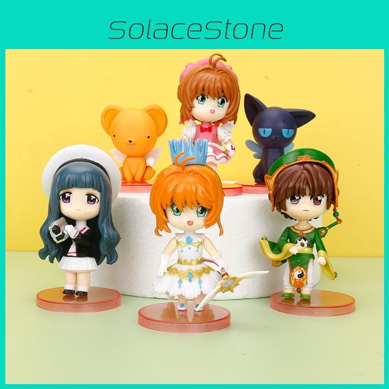 Buntes PVC Cardcaptor Sakura Kuchendekoration Zubehör Set aus sechs einzigartigen Spielzeugen