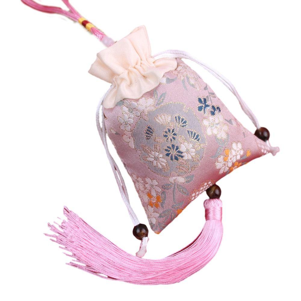 Floral Canvas Ethnic Flower Handbag Mini Coin Purse Chinese Style Sachet Bag  Bedroom Decoration