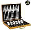 Stainless Steel 24-Piece Cutlery Set for 6 – Includes Knife, Fork, Spoon – Gift Boxed
