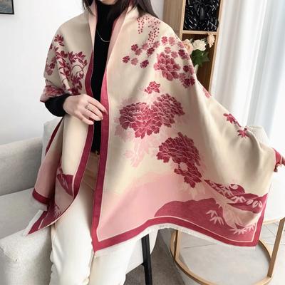 Air-Conditioning Shawl For Women In Autumn And Winter Office Nap Knitted Blanket Imitation Cashmere Tassel Mid-Length Warm Scarf