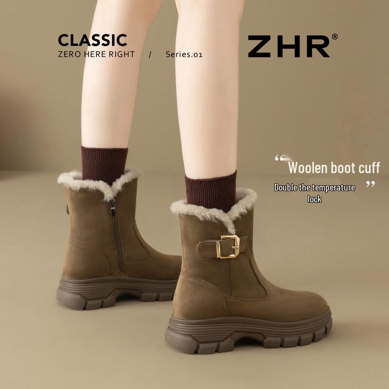 ZHR Women s Plush Lined Winter Short Snow Boots 225