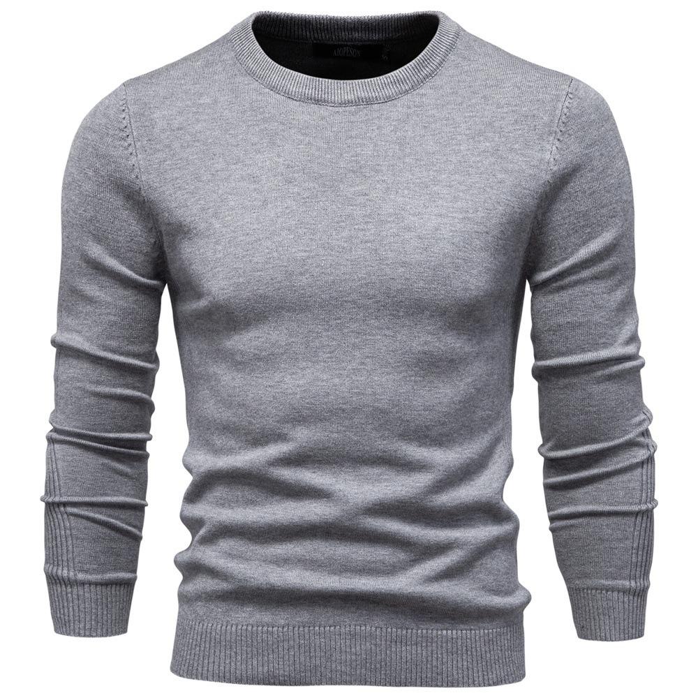 Autumn and Winter Thickened Sweaters, Men's Round-neck Slimming Sweaters, Men's Knitted Sweaters, Top for Casual Wear