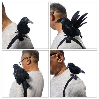 Halloween Shoulder Crow Decoration with Elastic Band for Party Cosplay Props
