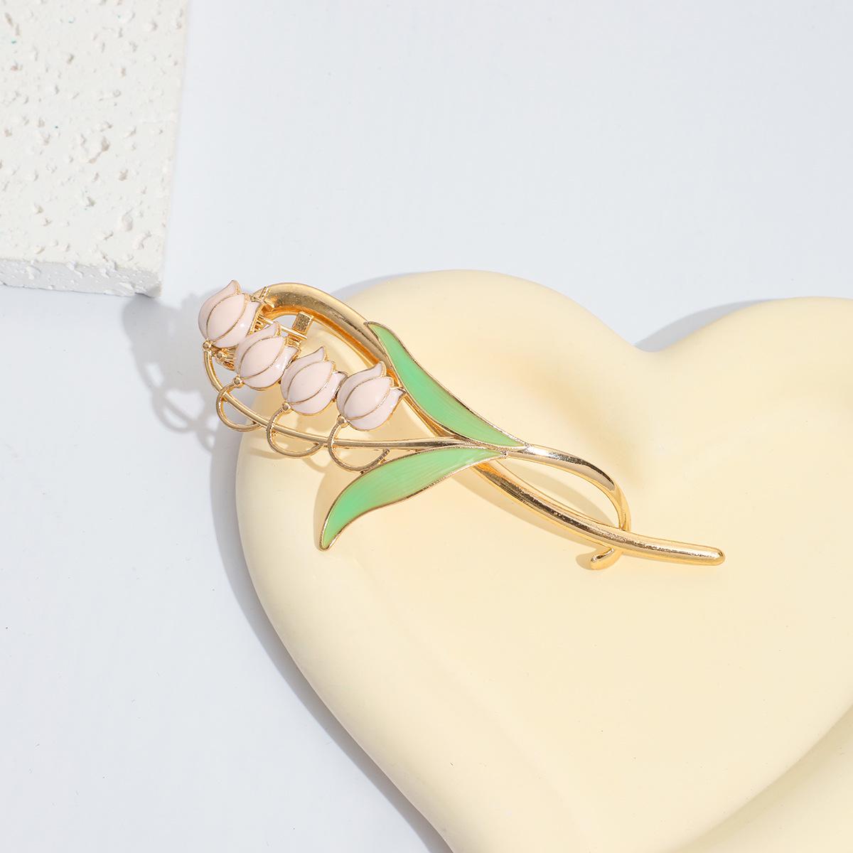 Retro Enamel Flower Twist High-End Metal Hair Clip - Elegant Updo Hairpin