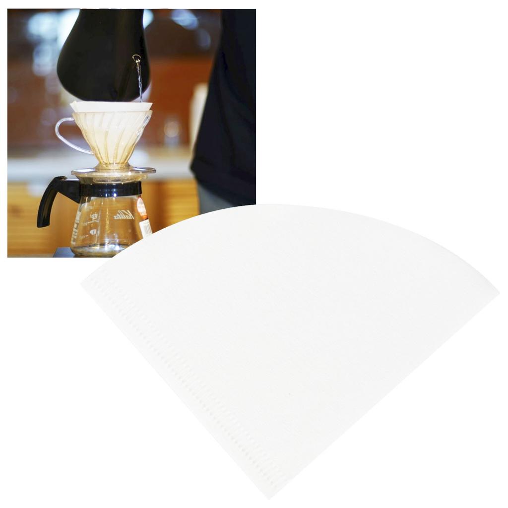 100Pcs White Fan‑Shaped Disposable Coffee Filter Paper Accessory for   Drip Coffee Filter
