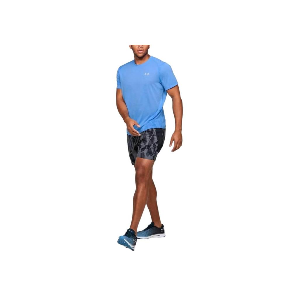 Under Armour Logo Print Crew Neck Short Sleeve T-Shirt Men tops Deep-Sky-Blue 1350096-465