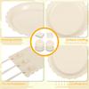 200Pcs Scalloped Edge Tableware Set Party Supplies Thickened Paper Dinnerware with Napkin Plate and Fork for Weddings Tea Party