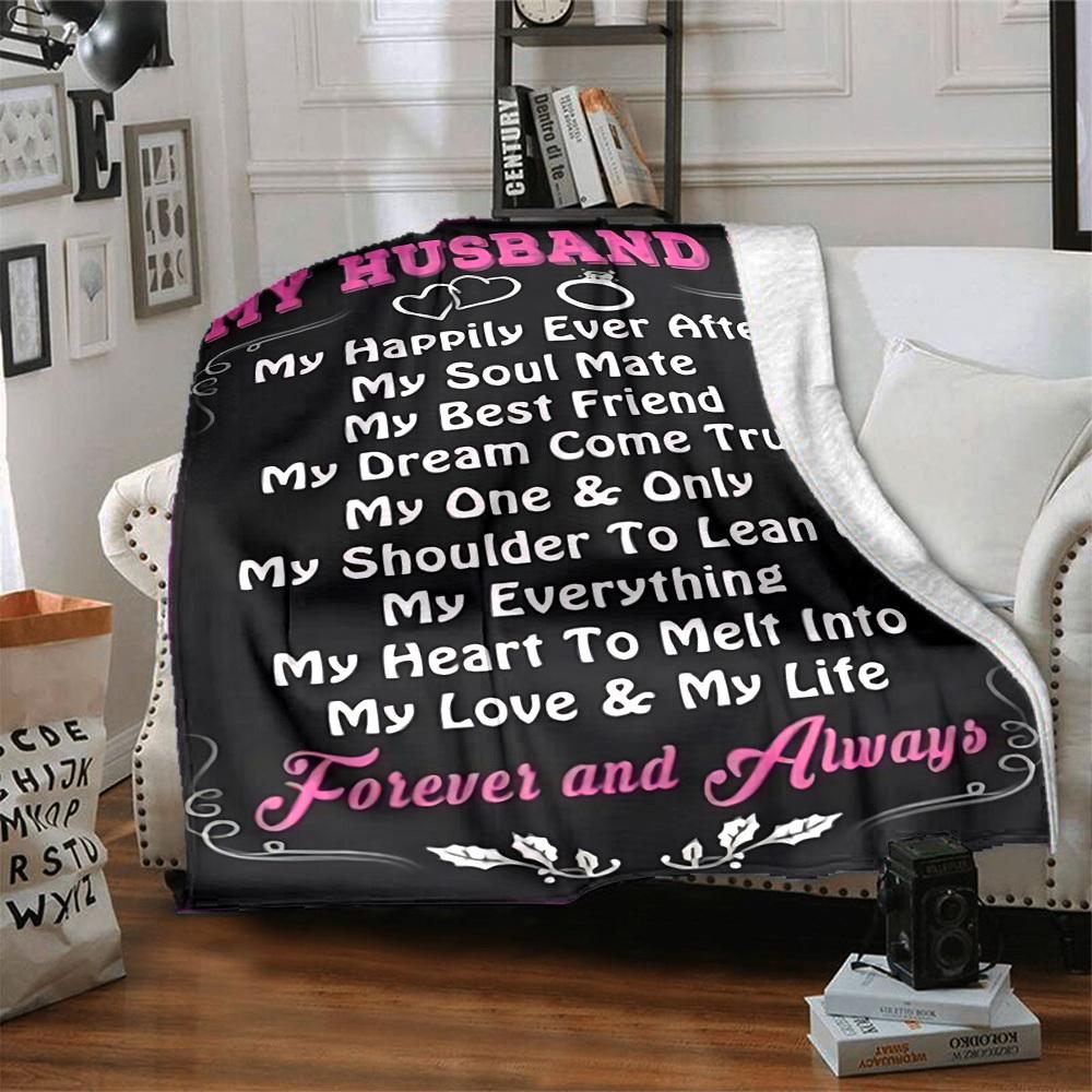 1pc Wedding Anniversary Gift Blanket - Perfect Gift for Birthdays, Christmas & Halloween- Soft, Warm & Versatile yy250909081