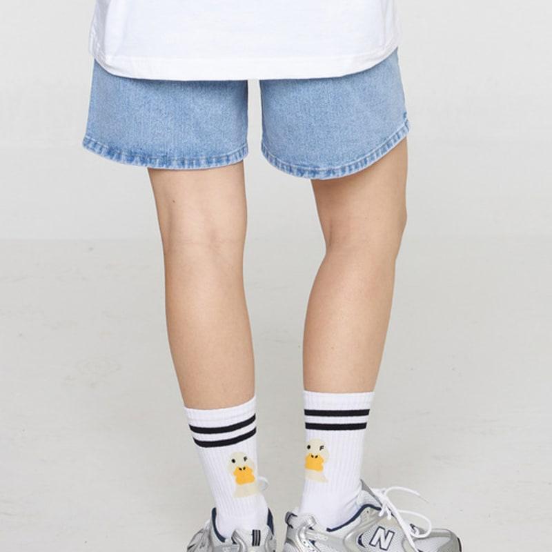 GRAVER [BAG&ACC] Duck Face Logo Socks 1 Pack_White