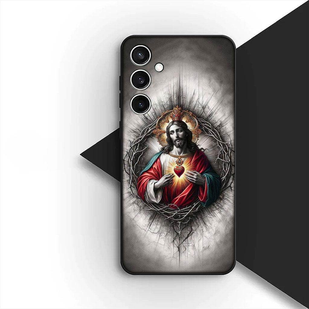 Phone Cover for OPPO A18 A16 A80 A40 A17 A15 A38 A78 A79 A54 A57 A58 A60 4G 5G Casing Soft Case God Jesus Judah Jehovah Cross