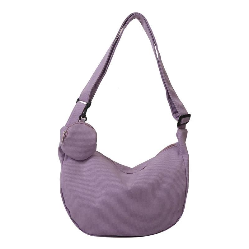 Canvas Bag Female Mori Department Crossbody Bag College Student Dumpling Bag For Daily Use Shopping Casual Outings