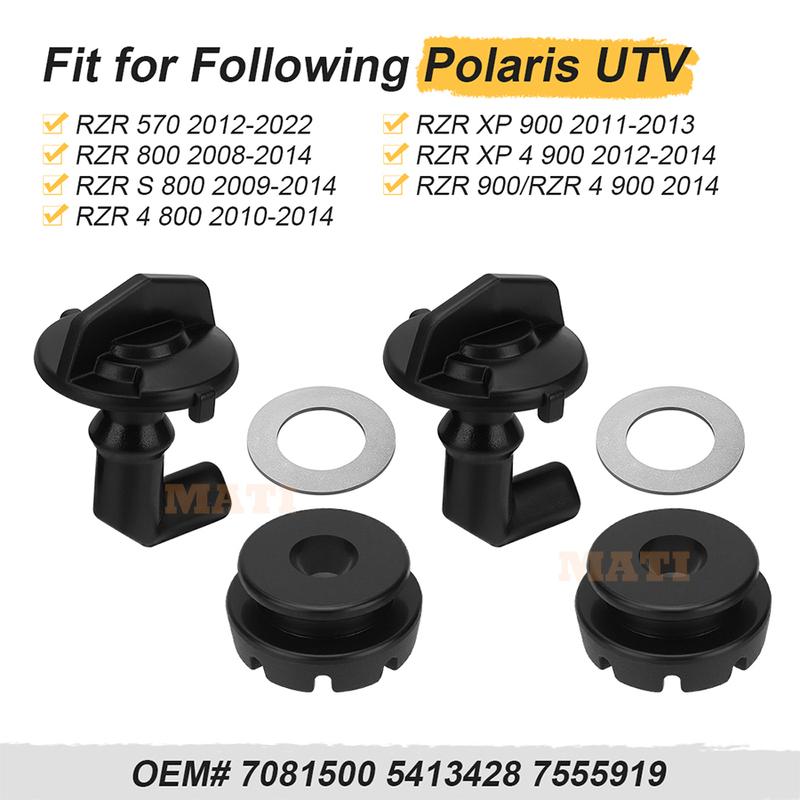 M MATI 2 st Huvlåsspärrar + Genomföringar & Brickor Kit för Polaris RZR 570 800 900 7081500