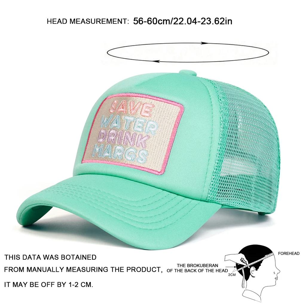 Net Baseball Stitching Embroidered Margs Drink Neutral Gender Women Men For Caps Spring And Summer Outdoor Adjustable Casual Hats Sunscreen Hat