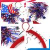 4th of July Headband Independence Day Hair Accessories Patriotic Party Hair Supplies USA Flag Star Design Blue Red Ribbon Stars Hair Decoration Cute