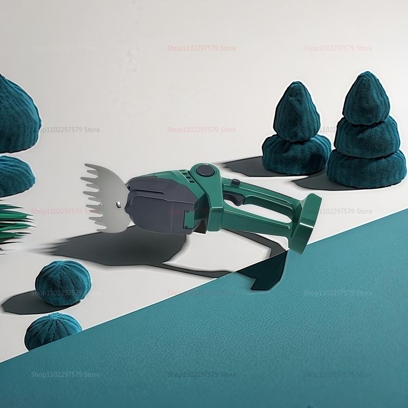 Akumulátorové elektrické nůžky na živý plot a nůžky na trávu 2 v 1, dobíjecí ruční zahradní nářadí pro prořezávání keřů, odplevelování, trávník