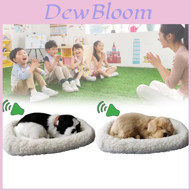 Modello di Cane Peluche con Respirazione Realistica Decorazione per la Casa con Pelliccia Sintetica per Fotografia e Uso Regalo