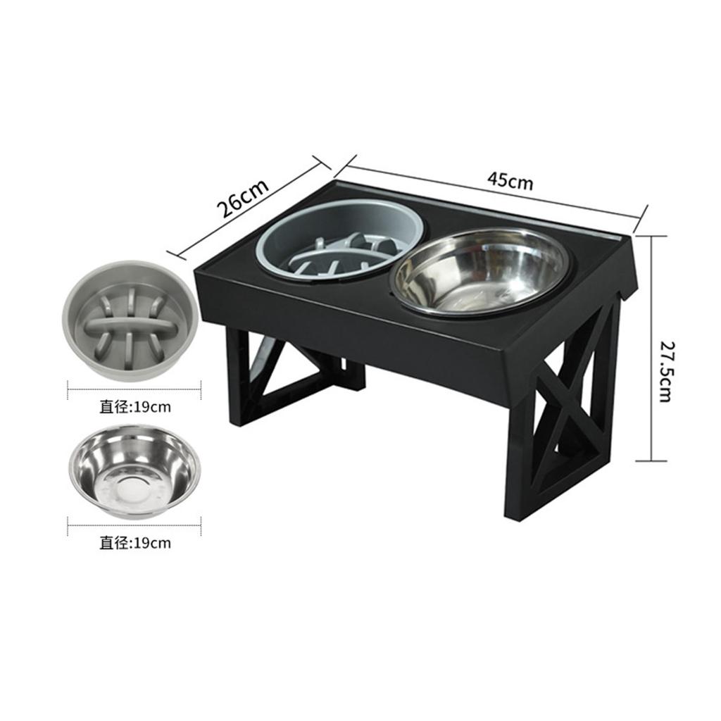 Raised Bowls Adjustable Height Dispenser Removable Slow Feeder Waterer Dog Bowls Stand for Pet Supplies