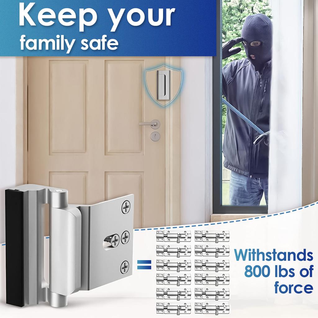 2/3Pcs Child Proof Door Lock Aluminum Alloy Home Security Lock Additional Door Reinforcement Lock for Home Bedroom Study Door