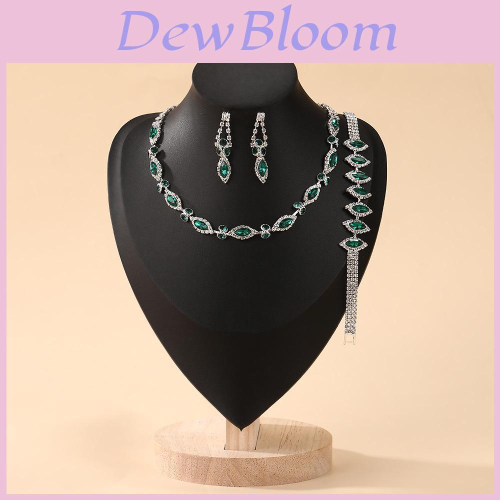 Water Drop Bridal Jewelry Set With Colorful Water Drill For Fashion Women