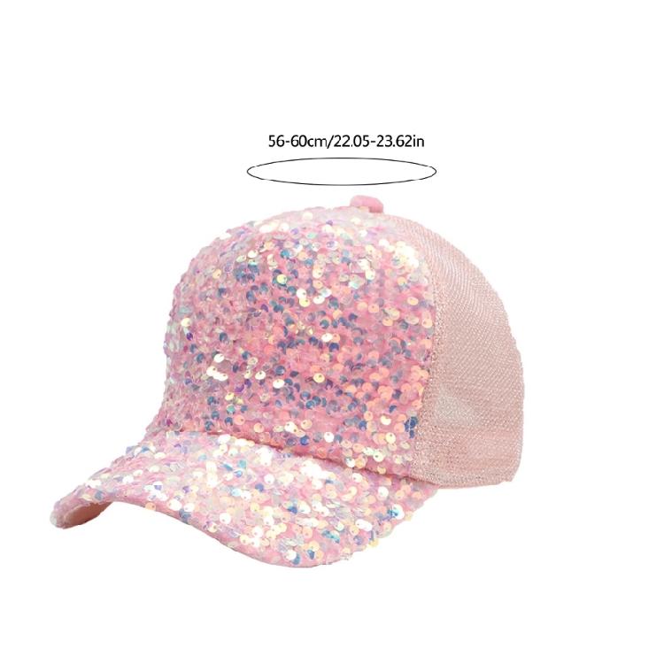 Outdoor Mesh Hat Adult Full Sequins Baseball Caps for Teen Travel Camping