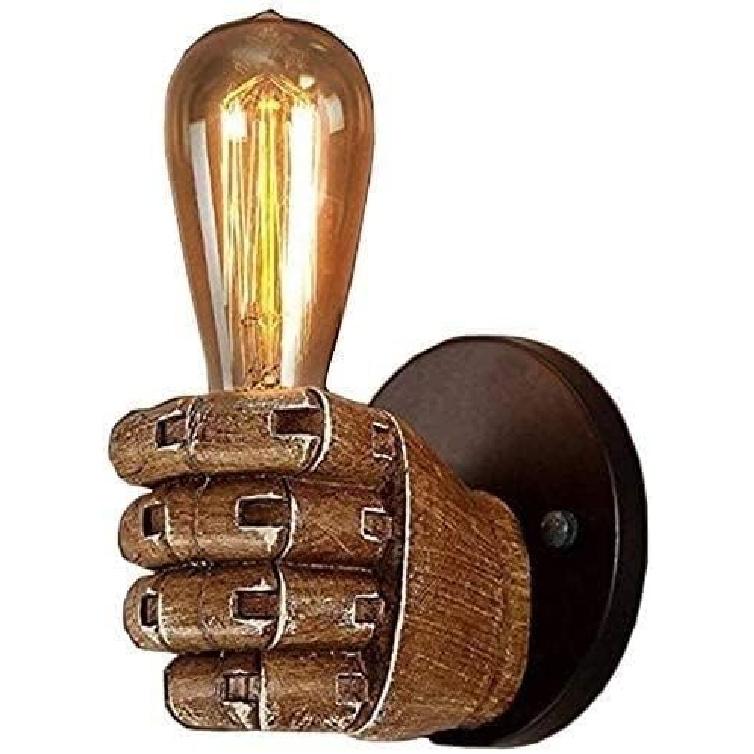 

Настенный светильник Настенная лампа Настенный бра Светильник для крыльца Ретро Креативный Индустриальный Ветер Кулак Абажур Рука Держащая Лампочку для Крыльца Балкона Патио Дверного проема Left Hand