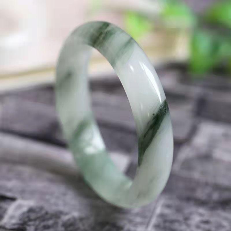 

Смарагдовий браслет з натурального нефриту Тянь-Шань, модний шарм, смарагдовий браслет, жіночий подарунок 64MM