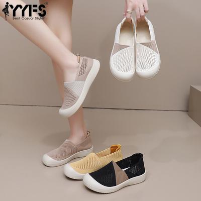 Sommer Neue Stoffschuhe Damen Mesh-Schuhe Mesh Hohl Atmungsaktiv Leichte Schuhe Weiche Sohle Rutschfest Freizeit-Schuhe