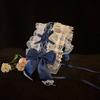 Sweet Lolita Cosplay Headband with Ribbon and Ruffled Lace Stylish Hair Band Accessories Elegant Costume Accessory