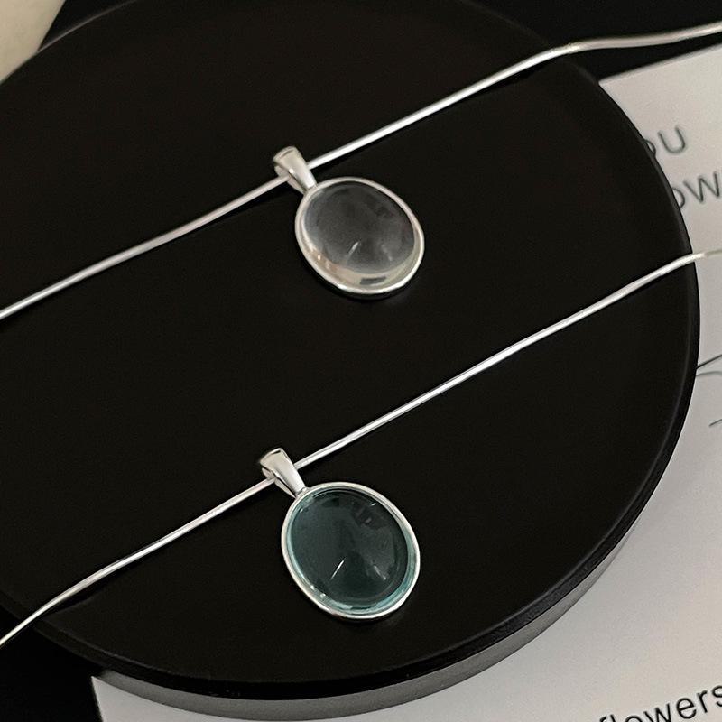 Banyan Tree Halskette aus S925-Silber mit ovalem Aquamarin-Mondstein – einzigartige Schlüsselbeinkette für die Freundin 