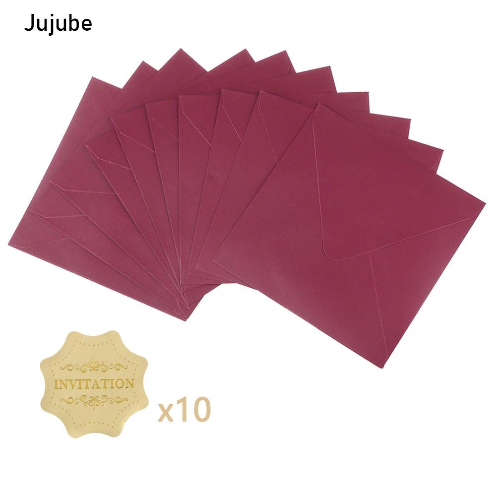 10 PCS/lot Business Gift Multicolor Pearlescent Square Paper Envelopes Pearl Papers Envelope Bag Greeting Card Encased