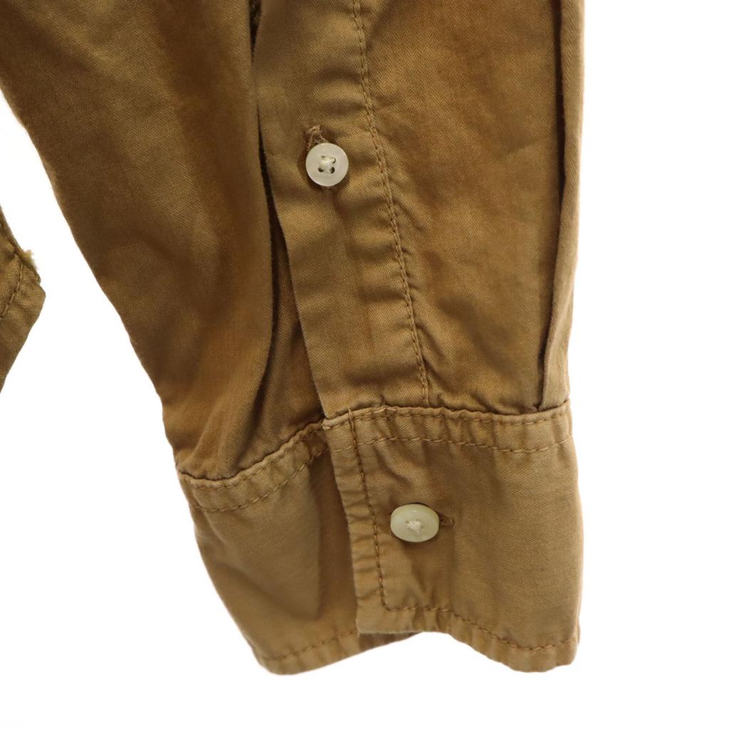 Armani Exchange Long Sleeve Cotton Shirt M Camel Elbow Patch Men's Used
