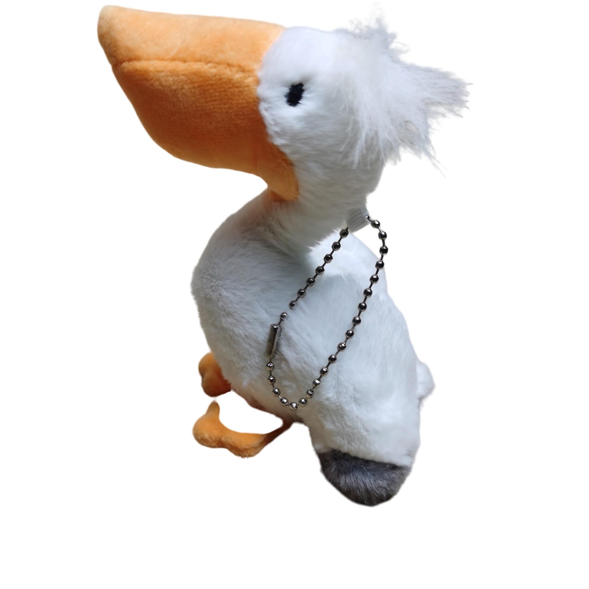 Имитация Пеликан Сова Лебедь Птица Кукла Плюшевая Игрушка Брелок Рюкзак Маленький Подвеска Кукла 14cm30g жёлтый