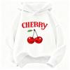 Stylish Kids Hoodie Pullover, Cute Hand Drawn Cherry Fruit With CHERRY Text Art Graphic Sweatshirt, Autumn Winter Casual Long Sleeve Top for Children