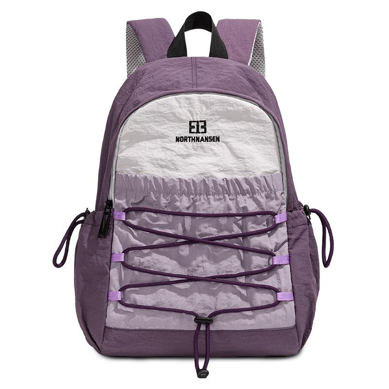 

Large Capacity Color Block Backpack: Versatile for Camping, Travel, School, or Commuting with Laptop Storage 26.6*15*38cm