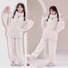 LAVASEON Winter Pajama Cute Animal Print with Bear Warm and Fun Open Fleece and Comfortable Loungewear for Fall and Winter Women's Set, Fluffy, Ears,