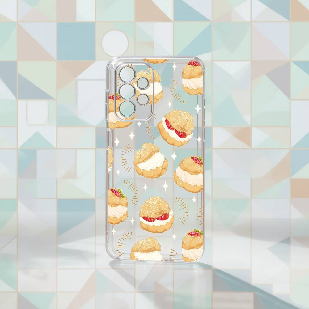 Cute Cake Phone Case For Samsung S25,S24,S21,S22,S23,S30,Ultra,S20,Plus,Fe Transparent Cover