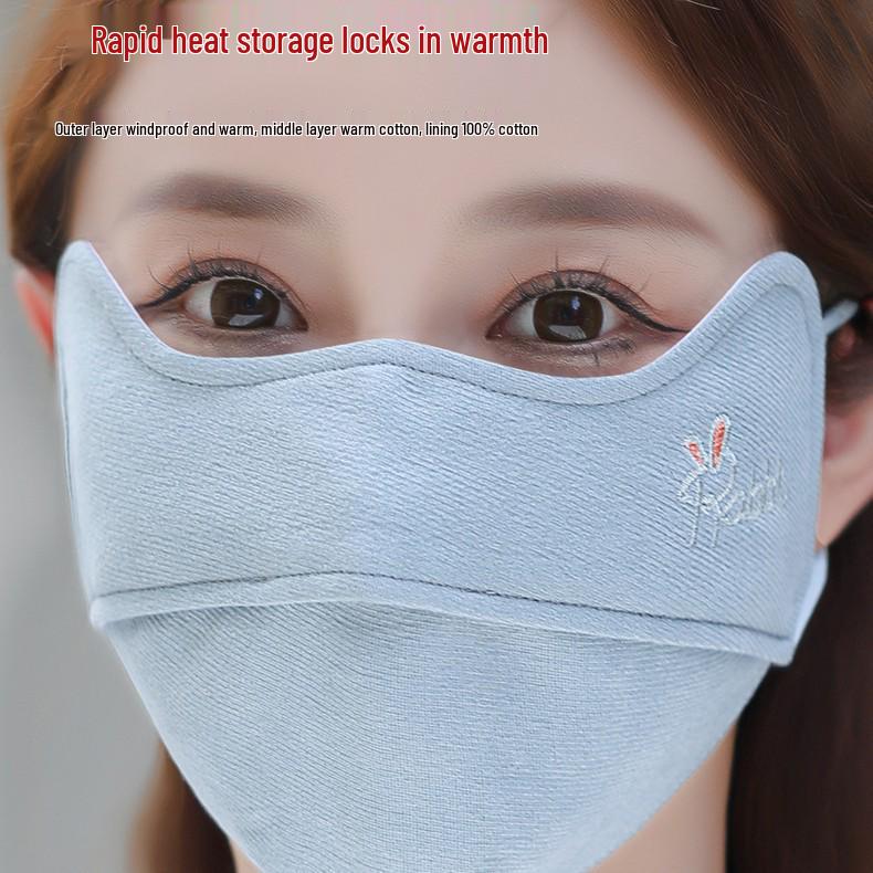 Prémiová dámská 3D maska z čisté bavlny na podzim/zimu: Pratelný, Teplý, Větruodolný, Chladuvzdorný, Proti kouři