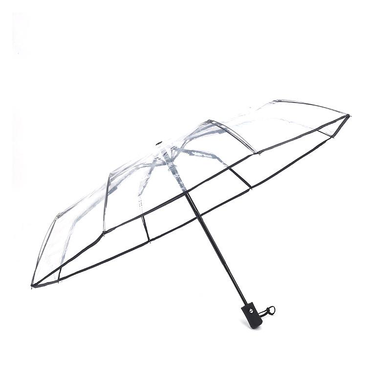 

Зонт полностью автоматический с длинной ручкой, маленький, складной, прозрачный, тройной, складной, прозрачный, с 8 костями