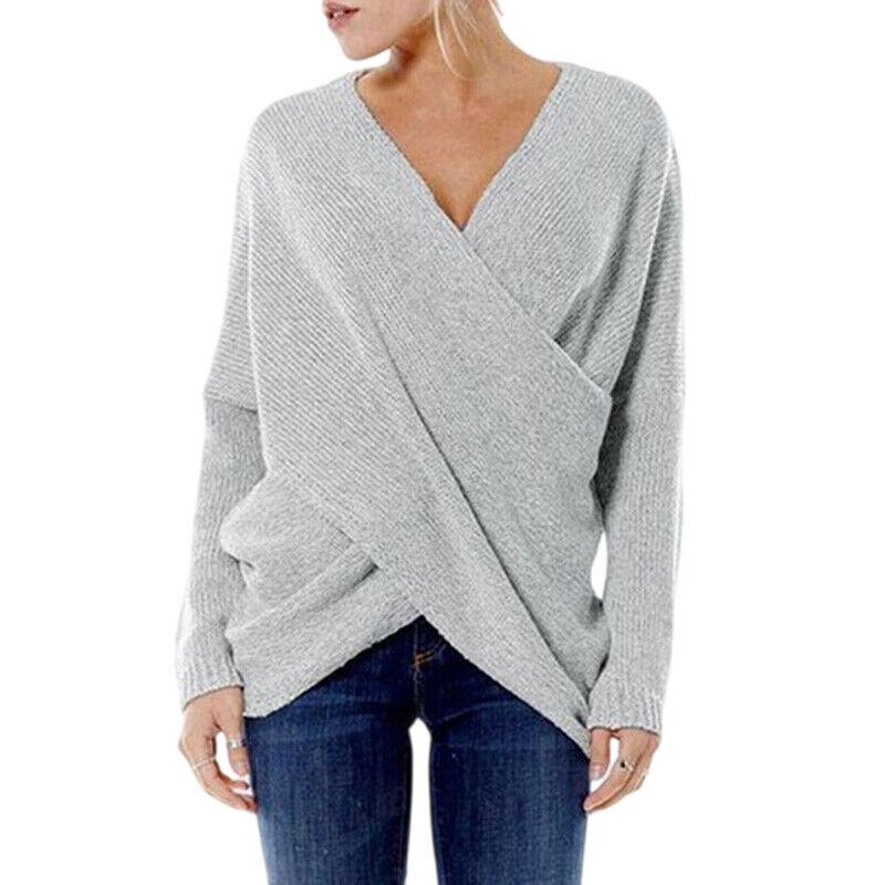 Damen Pullover Tops Plus Size Pullover Damen Strickwaren Langarm Strickpullover