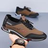 Herrenschuhe 2024 Herbst neue Freizeitschuhe Leder flache Mündung Board Schuhe Herren Freizeitschuhe beliebt Britische Low-Top Herrenschuhe