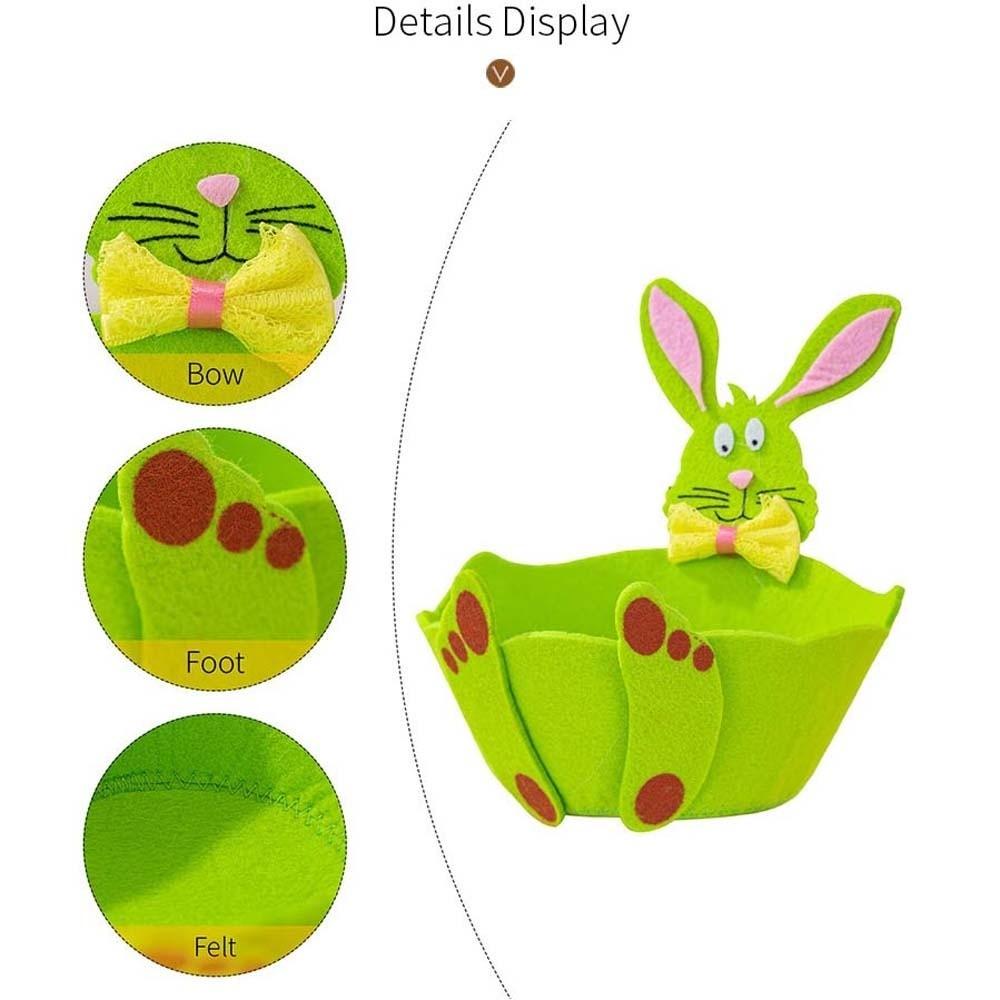 Metal Felt Bunny Basket Cut Easter Storage Case Home Decor Ornaments Rabbit Candy Box Chocolate