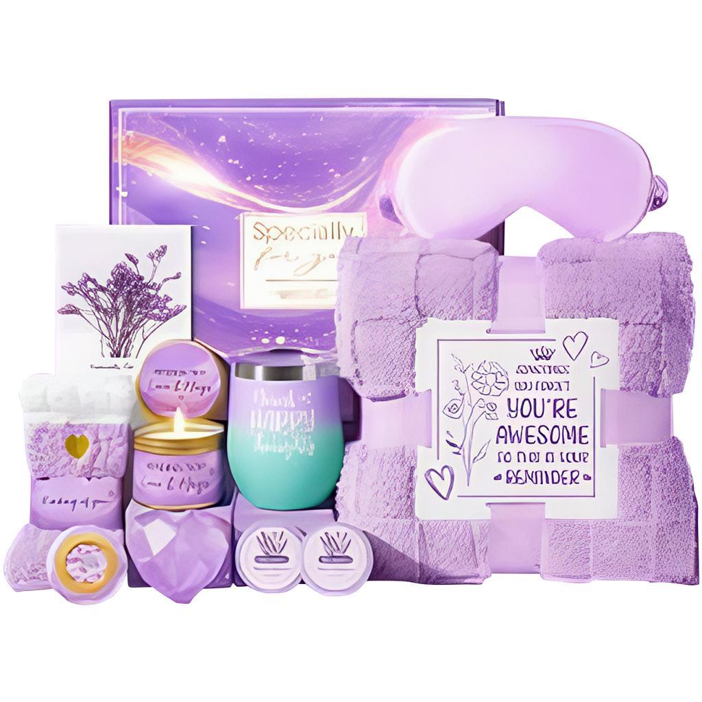 10Pcs Spa Gift Basket Self Care Gift Baskets Relaxing Spa Gift Basket Birthday Gifts for Women