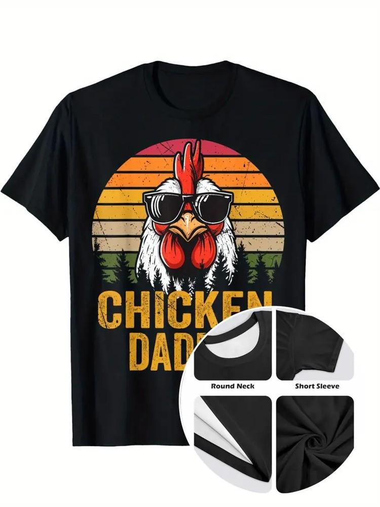 Vintage Rooster Daddy Farmer Father039;s Day Men039;s T Shirt Unisex T-Shirt L