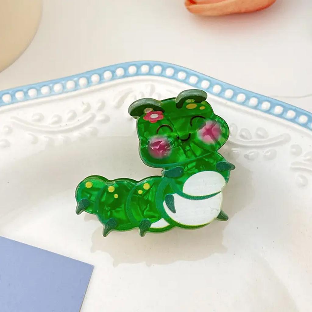 1pc Creative Snail Caterpillars Silkworm Grip Clip,cute Animal Acetate Hairpin Fun Pan Hair Shark Clip