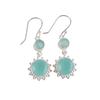 Aqua Chalcedony Gemstone 925 Sterling Silver Jewelry Drop/Dangle Earrings 1.80" EE-13-16
