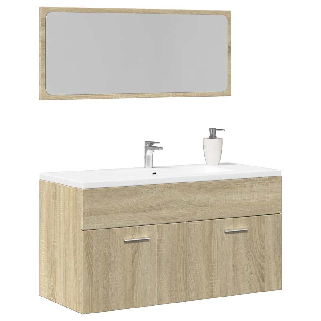2 Piece Bathroom Furniture Set In Sonoma Oak Particle Board